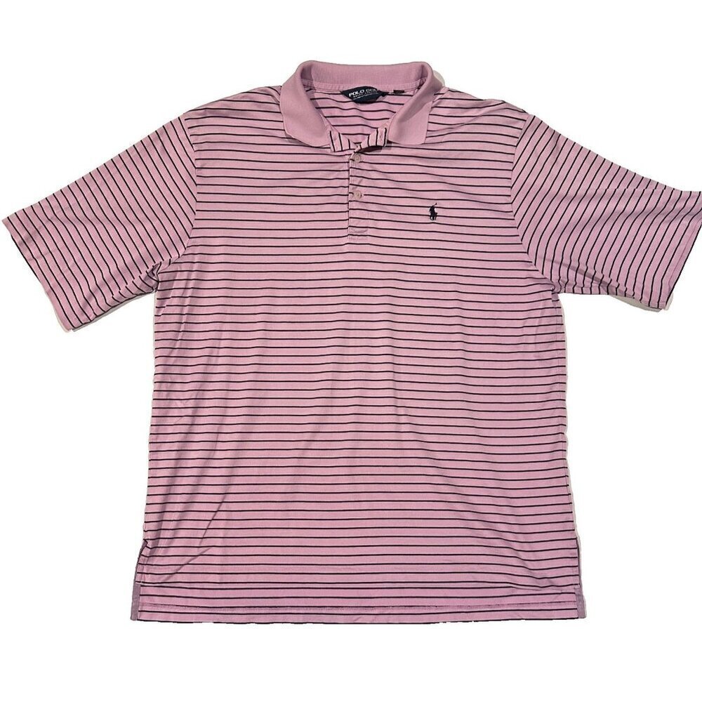 Polo Golf Ralph Lauren Performance Polo Shirt Men's Extra Large Purple Striped